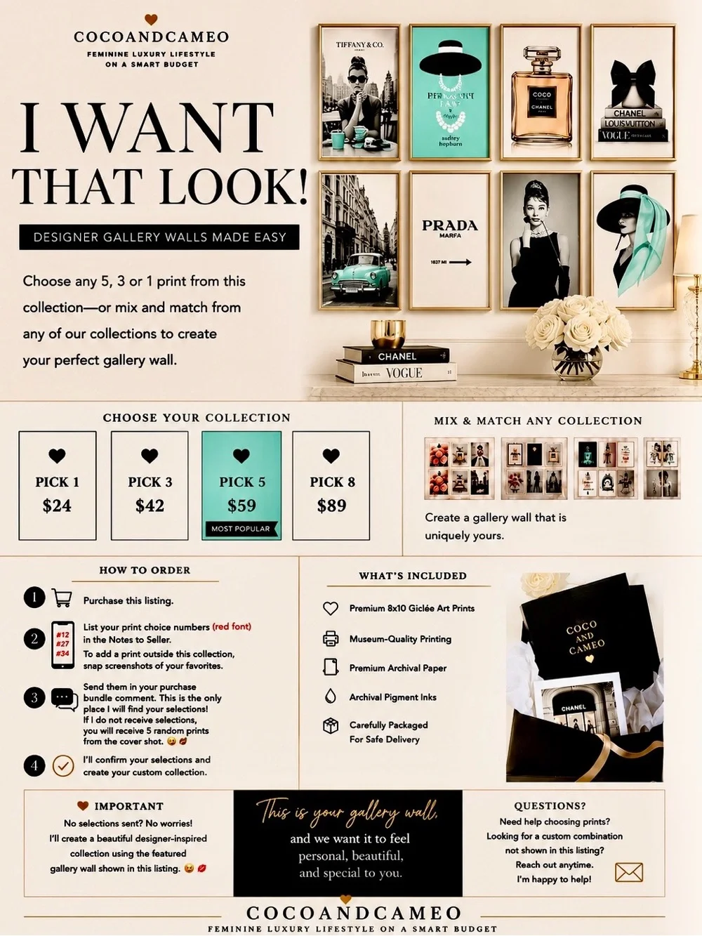 Pick 3 Chanel Inspired Fashion Wall Art | Paris Editorial Print Collection - Picture 3 of 16